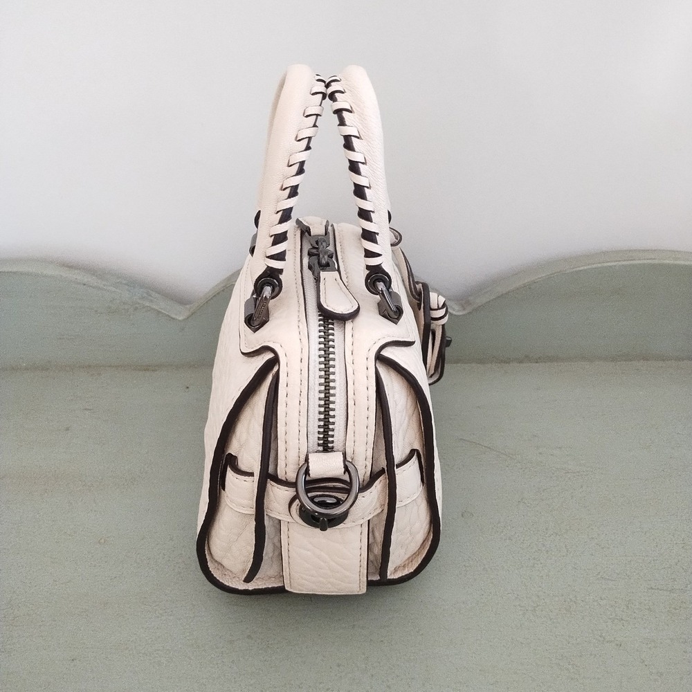 Very Rare Limited Edition Coach Ace 14 Nappa Pebbled Leather in Chalk Whipstitch - Picture 5 of 14